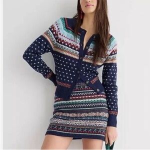 J.‎ Crew Fair Isle cardigan sweater and Mini Skirt Set Size XXS